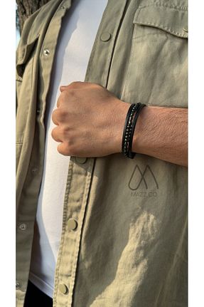 دستبند جواهر مشکی مردانه سنگ طبیعی shop - کد 897366076