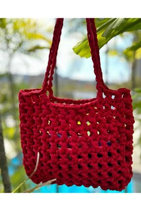 کیف دوشی قرمز زنانه پارچه ای Selen - کد 897376923