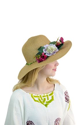 کلاه بژ زنانه حصیر Bay Şapkacı - کد 897427103