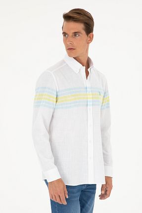 پیراهن فیروزه ای مردانه یقه پیراهنی U.S. Polo Assn. - کد 833115533