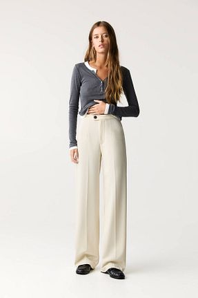 شلوار زرد زنانه پلی استر Pull & Bear - کد 897418490