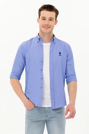پیراهن آبی مردانه یقه پیراهنی U.S. Polo Assn. - کد 838354520