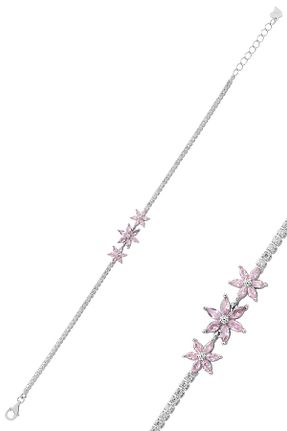 دستبند نقره صورتی زنانه 925 عیار Söğütlü Silver - کد 897463727