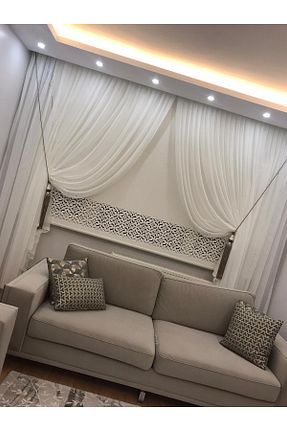 پرده کشوئی سفید کلاسیک Stor ESDEH - کد 75834176