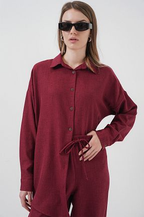 ست بالاتنه و پائین تنه زرشکی زنانه بافتنی Bigdart - کد 897436258