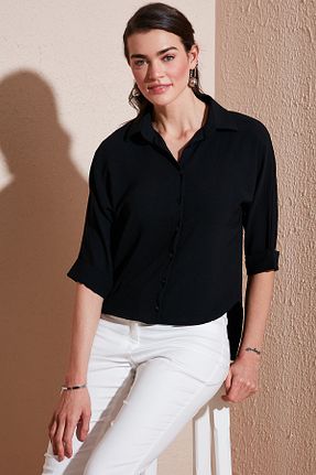 پیراهن مشکی زنانه اورسایز Lela - کد 897467254