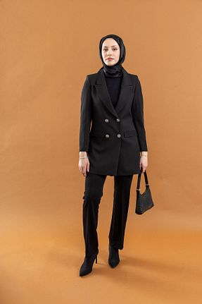 کت مشکی زنانه دو سینه TUĞBA ERGÜL - کد 897476311