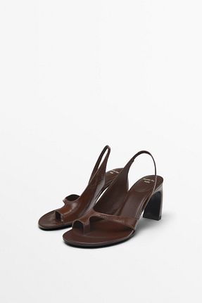 کفش مجلسی زرشکی زنانه چرم خالص Massimo Dutti - کد 897480010