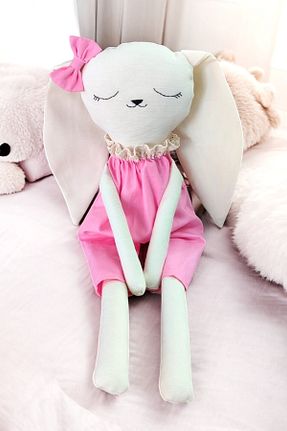 اسباب بازی مخملی صورتی بچه گانه 40 cm Fiyonka - کد 897472338
