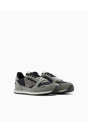 کفش اسنیکر آبی مردانه بند دار Emporio Armani - کد 897493683