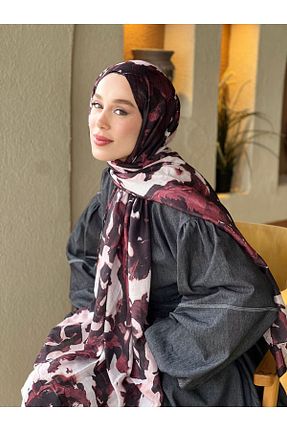شال زرشکی زنانه پنبه ای Modakaşmir - کد 897497966