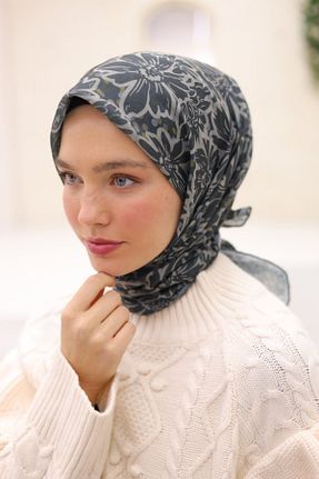 روسری طوسی پنبه ای Silk Home - کد 896895831