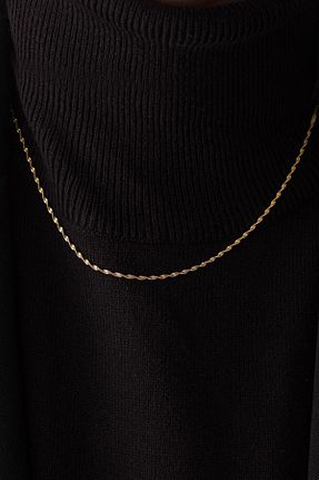 گردنبند استیل ( فولاد ) طلائی زنانه استیل ضد زنگ ByFlorya Jewelry - کد 818651647