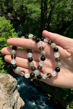 دستبند جواهر رنگی زنانه سنگ طبیعی NBS Beautiful Naturel Stones - کد 897536036