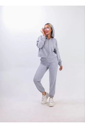 ست بالاتنه و پائین تنه طوسی زنانه سوئیشرت-گرمکن genelartp75 - کد 897535409