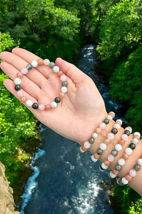دستبند جواهر رنگی زنانه سنگ طبیعی NBS Beautiful Naturel Stones - کد 897532612