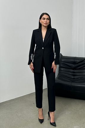 ست بالاتنه و پائین تنه مشکی زنانه بافتنی msm fashion - کد 825159391