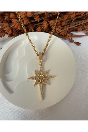 گردنبند استیل ( فولاد ) طلائی زنانه استیل (فولاد) Tasarım - کد 897560264