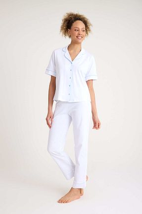 ست لباس راحتی سفید زنانه ساده No52 HomeWear - کد 897566204