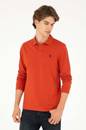 سوئیشرت نارنجی مردانه ساده U.S. Polo Assn. - کد 863176646
