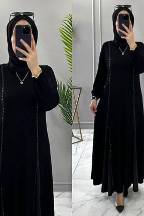 لباس سایز بزرگ مشکی زنانه پنبه پلی استر Mercan - کد 898212003