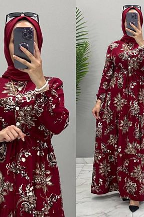 لباس سایز بزرگ قرمز زنانه پنبه ای Mercan - کد 898839095