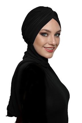 کلاه شنای حجاب مشکی زنانه fidan bone - کد 51147803