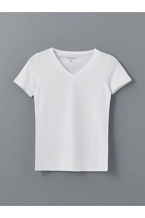 تیشرت سفید زنانه رگولار LC Waikiki - کد 897607811