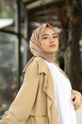 روسری قهوه ای پنبه ای Organic - کد 195886219