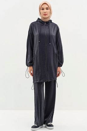 ست بالاتنه و پائین تنه حجاب سرمه ای زنانه رگولار Tuğba - کد 897642338