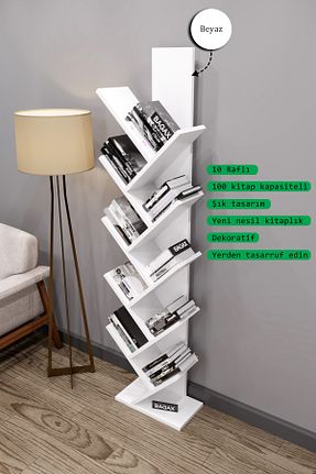 قفسه کتاب سفید 147 سانتی متر BAGAX - کد 889250772