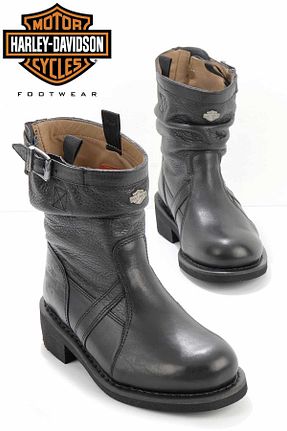 بوت / نیم بوت مشکی زنانه چرم خالص Harley Davidson - کد 371640627
