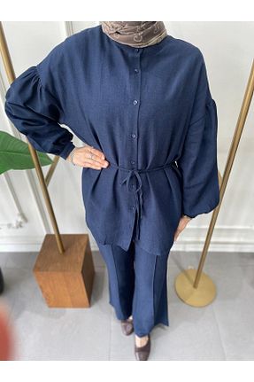 ست بالاتنه و پائین تنه سرمه ای زنانه بافتنی MODA HASEN - کد 897677129
