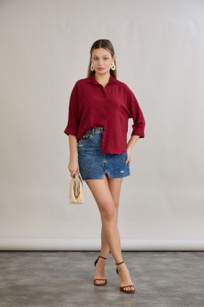 پیراهن زرشکی زنانه Relaxed HOFY - کد 897650714