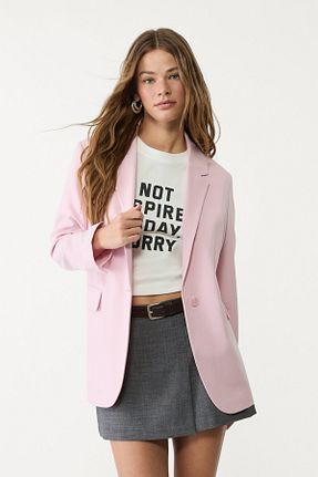 کت بلیزر صورتی زنانه پلی استر Stradivarius - کد 897661063