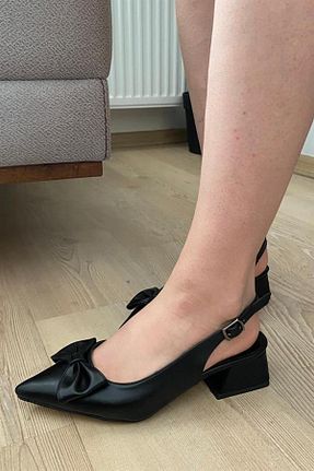 کفش کلاسیک مشکی زنانه چرم مصنوعی MODAMAİSA - کد 898267354