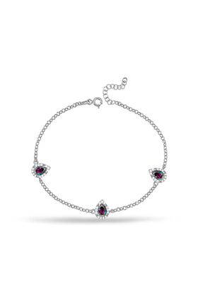دستبند نقره رنگی زنانه 925 عیار Silveranka - کد 897689125