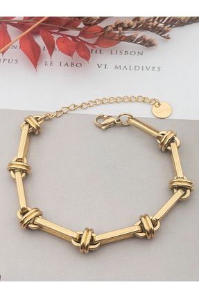 دستبند استیل (فولاد) زرد زنانه استیل ضد زنگ Siya Silver - کد 897694645
