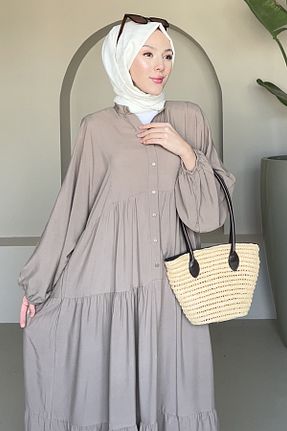 لباس حجاب طوسی زنانه رگولار Saklı Butik - کد 897680911