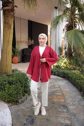 تونیک زرشکی زنانه بافتنی Nergis Neva Butik - کد 898095894