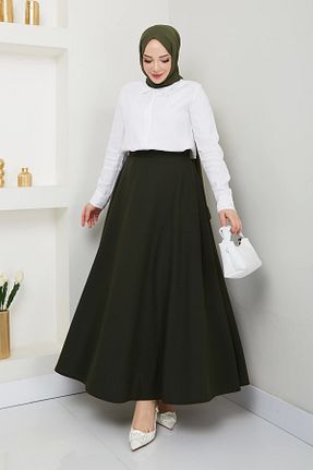 دامن خاکی زنانه بافتنی SERRA MODA - کد 897759521