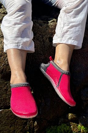 کفش ساحلی صورتی زنانه پارچه ای İmerShoes - کد 712731037