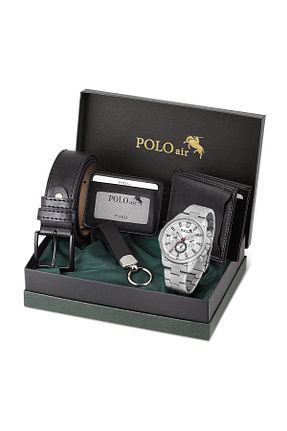 ست ساعت مچی مشکی مردانه فلزی polo air - کد 897779920