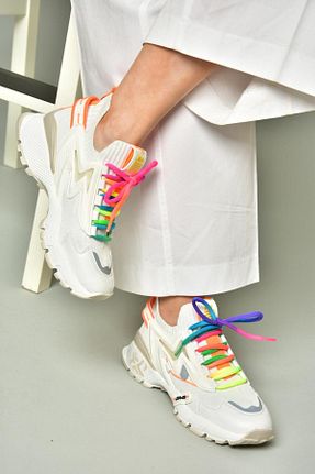 کفش اسنیکر سفید زنانه بند دار Fox Shoes - کد 897756163