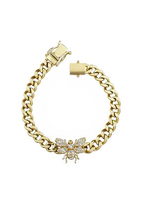 دستبند استیل (فولاد) طلائی زنانه روکش طلا neslyaccessories - کد 897733875