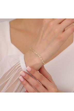 دستبند طلا زرد زنانه 14 عیار Hasalp Kuyumculuk - کد 898540558