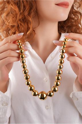 گردنبند جواهر طلائی زنانه برنجی Çlk Accessories - کد 897787943