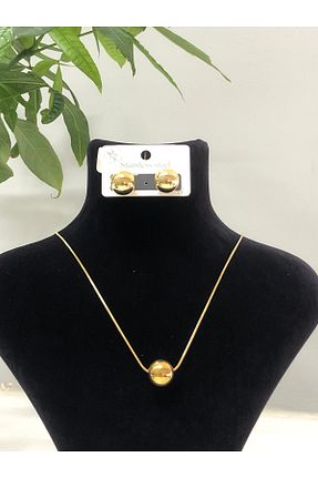 گردنبند استیل ( فولاد ) طلائی زنانه استیل (فولاد) Bijutek - کد 897788193