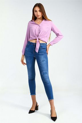 شلوار جین سفید زنانه رگولار Collezione - کد 253834367