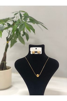 گردنبند استیل ( فولاد ) طلائی زنانه استیل (فولاد) Bijutek - کد 897788193